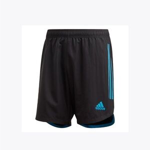 Adidas Men's Black and Blue Sports Shorts